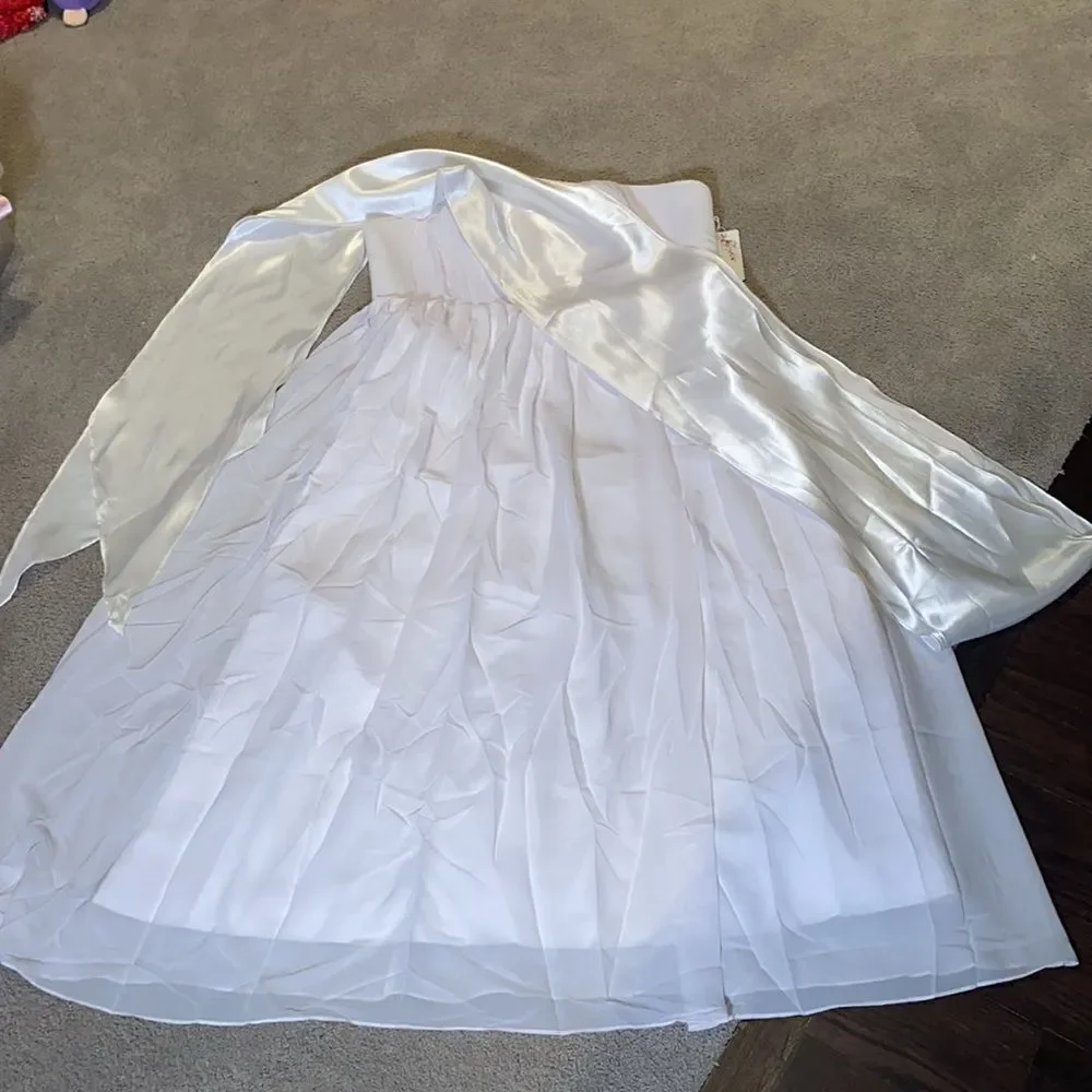 Women’s Elegant White Strapless Full Length Chiffon Prom Party Formal Dress XXXL - Picture 2 of 8